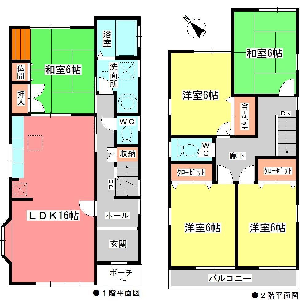 Floor plan. 15.8 million yen, 5LDK, Land area 131.99 sq m , Building area 113.44 sq m
