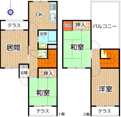 Floor plan. 9.9 million yen, 4DK, Land area 153.08 sq m , Building area 61.64 sq m