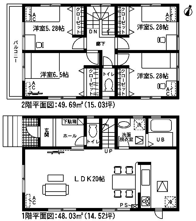 Floor plan. 22,300,000 yen, 4LDK, Land area 121.63 sq m , Building area 121.63 sq m