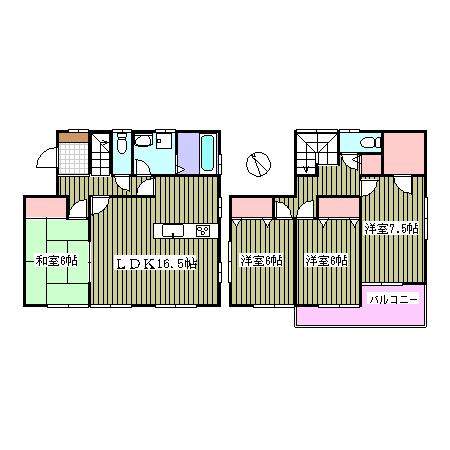 Floor plan. 23.8 million yen, 4LDK, Land area 172.34 sq m , Building area 105.59 sq m