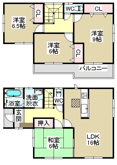 Floor plan. 26,800,000 yen, 4LDK, Land area 130.55 sq m , Building area 104.34 sq m