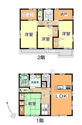 Floor plan. 24,800,000 yen, 4LDK, Land area 227.51 sq m , Building area 119.23 sq m