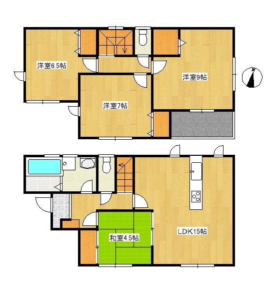 Floor plan. 22,300,000 yen, 4LDK, Land area 121.64 sq m , Building area 97.52 sq m