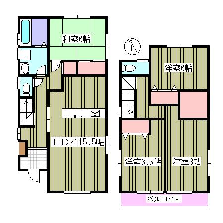 Floor plan. 28.8 million yen, 4LDK, Land area 136.18 sq m , Building area 105.17 sq m