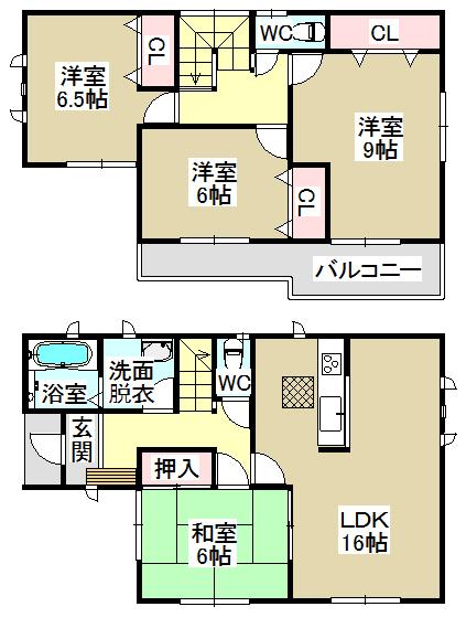 Floor plan. 26,800,000 yen, 4LDK, Land area 192.07 sq m , Building area 104.34 sq m