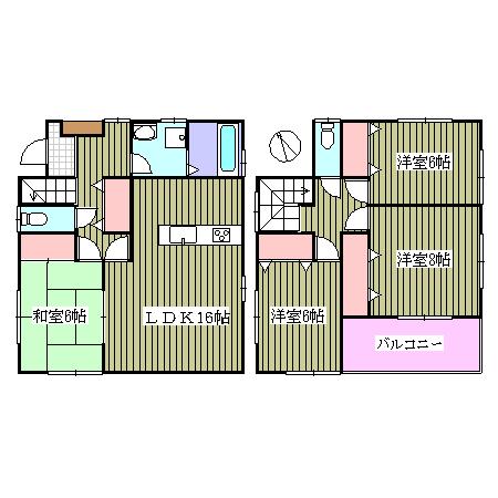 Floor plan. 22,800,000 yen, 4LDK, Land area 163.22 sq m , Building area 106 sq m