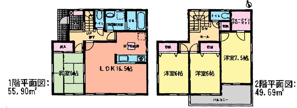 Floor plan. (1 Building), Price 23.8 million yen, 4LDK, Land area 163.93 sq m , Building area 105.59 sq m