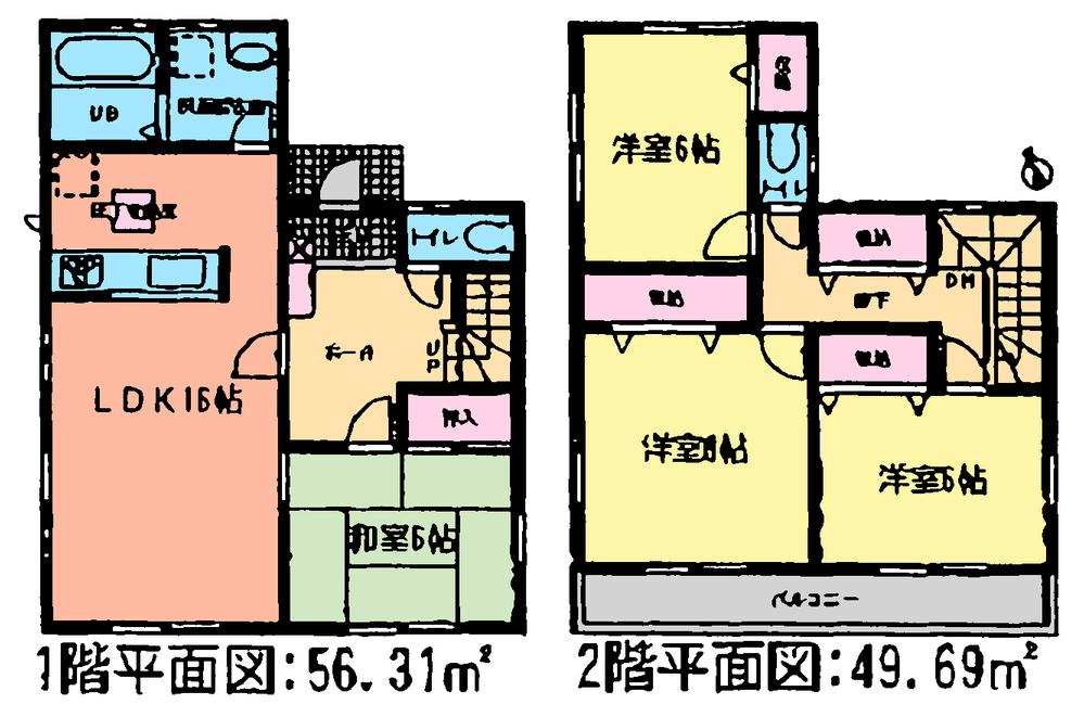 Floor plan. (5 Building), Price 23.8 million yen, 4LDK, Land area 167.22 sq m , Building area 106 sq m
