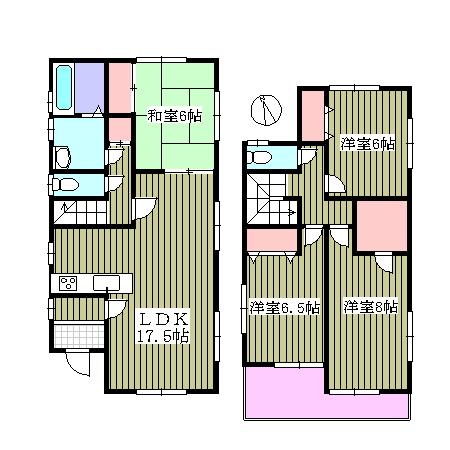 Floor plan. 27,800,000 yen, 4LDK, Land area 136.18 sq m , Building area 106 sq m