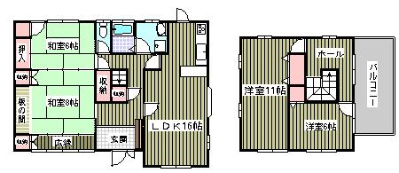 Floor plan. 22,800,000 yen, 4LDK, Land area 186.66 sq m , Building area 123.38 sq m