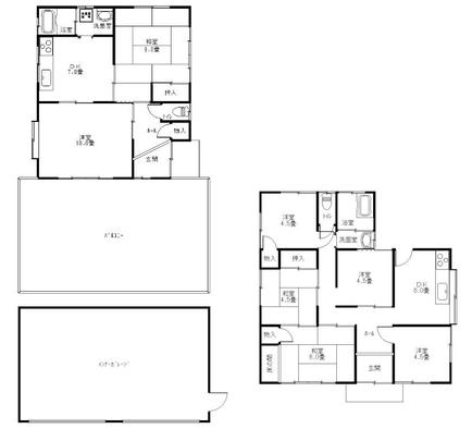 Floor plan. 19,800,000 yen, 7DDKK, Land area 368.57 sq m , Building area 173.76 sq m