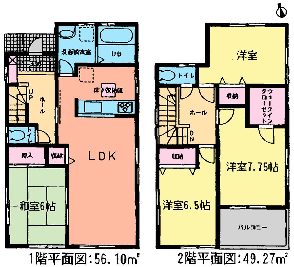 Floor plan. (1 Building), Price 26,800,000 yen, 4LDK, Land area 142.31 sq m , Building area 105.37 sq m