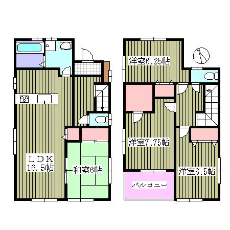 Floor plan. 25,800,000 yen, 4LDK, Land area 143.75 sq m , Building area 105.37 sq m