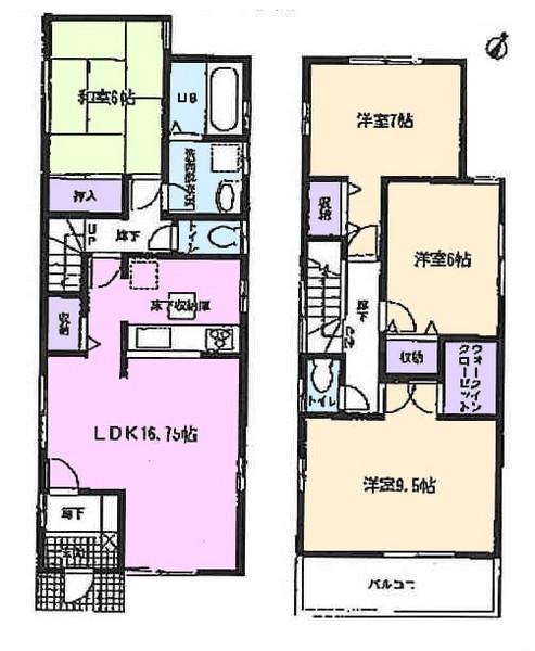 Floor plan. 23.8 million yen, 4LDK, Land area 132.02 sq m , Building area 105.58 sq m
