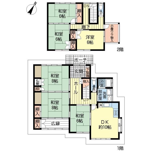 Floor plan. 16.8 million yen, 6LDK, Land area 210.82 sq m , Building area 137.37 sq m