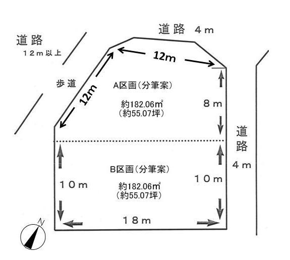Compartment figure. Land price 18.6 million yen, Land area 182.06 sq m