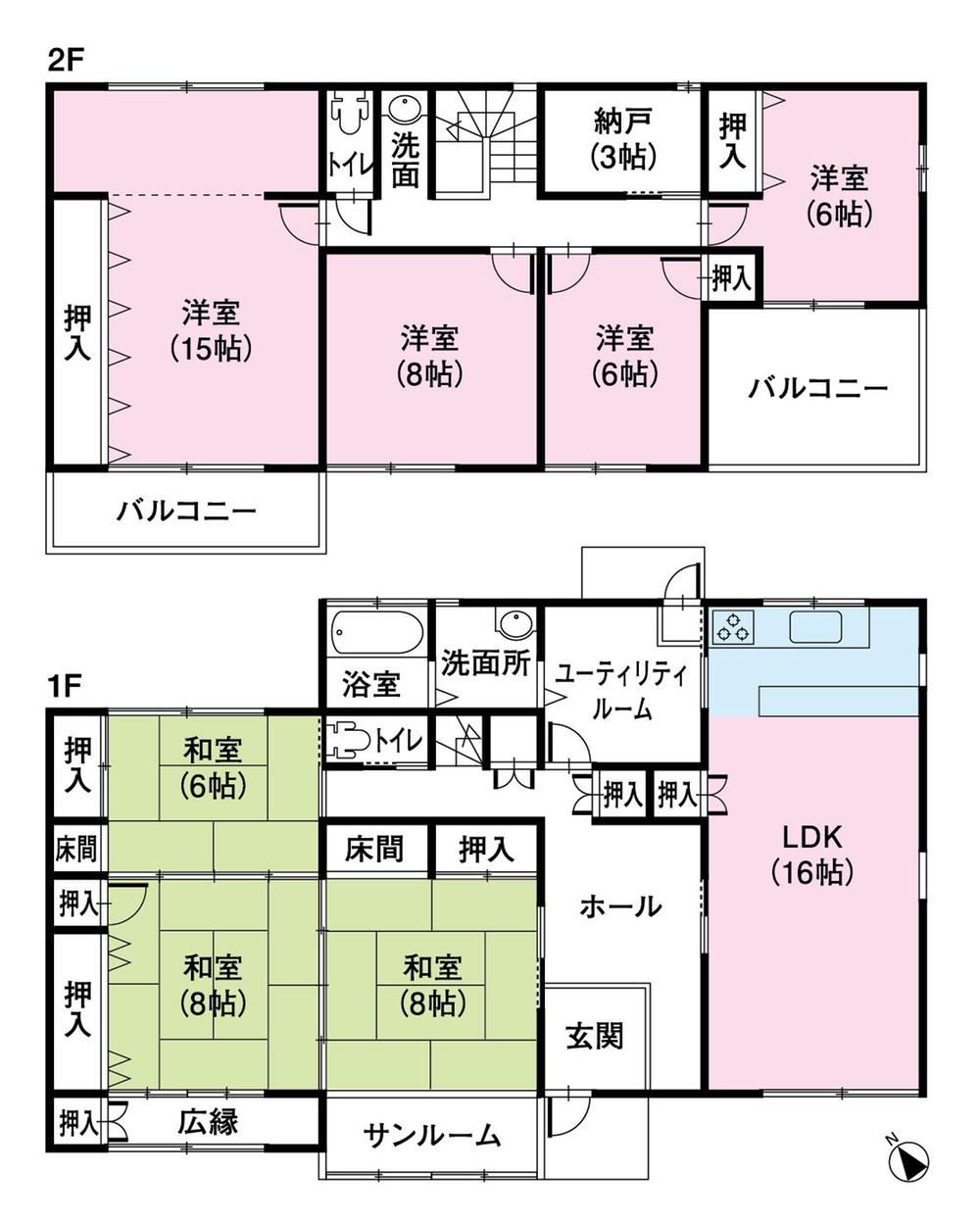 Floor plan. 33,880,000 yen, 7LDK + 2S (storeroom), Land area 462.01 sq m , Building area 222.42 sq m