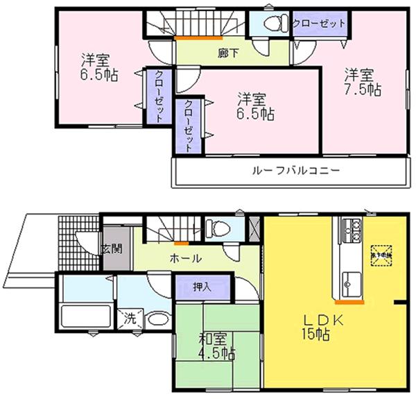 Floor plan. (3), Price 25,800,000 yen, 4LDK, Land area 130 sq m , Building area 96.9 sq m