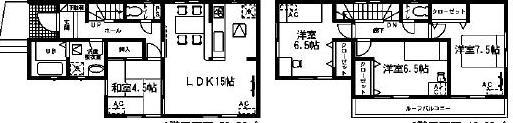 Floor plan. Price 27,800,000 yen, 4LDK, Land area 130 sq m , Building area 96.9 sq m