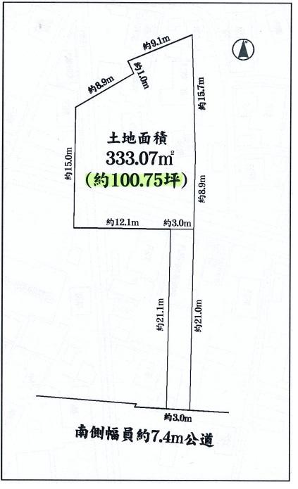Compartment figure. Land price 27,200,000 yen, Land area 333.07 sq m