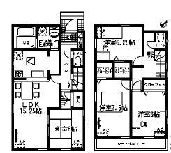 Floor plan. (1 Building), Price 23.8 million yen, 4LDK, Land area 130 sq m , Building area 97.73 sq m