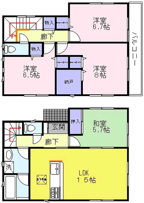 Floor plan. ((1)), Price 23,900,000 yen, 4LDK+S, Land area 150 sq m , Building area 98.81 sq m