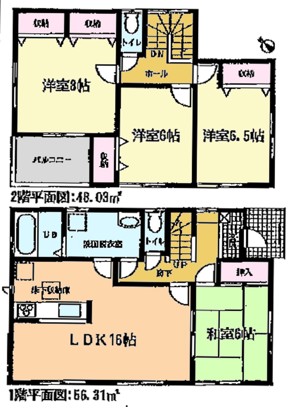 Floor plan. (1 Building), Price 25,800,000 yen, 4LDK, Land area 141.08 sq m , Building area 104.34 sq m