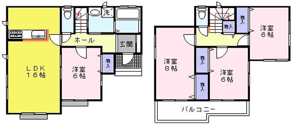 Floor plan. (E), Price 26,800,000 yen, 4LDK, Land area 116.14 sq m , Building area 100.62 sq m