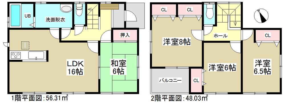 Floor plan. (1 Building), Price 25,800,000 yen, 4LDK, Land area 141.09 sq m , Building area 104.34 sq m