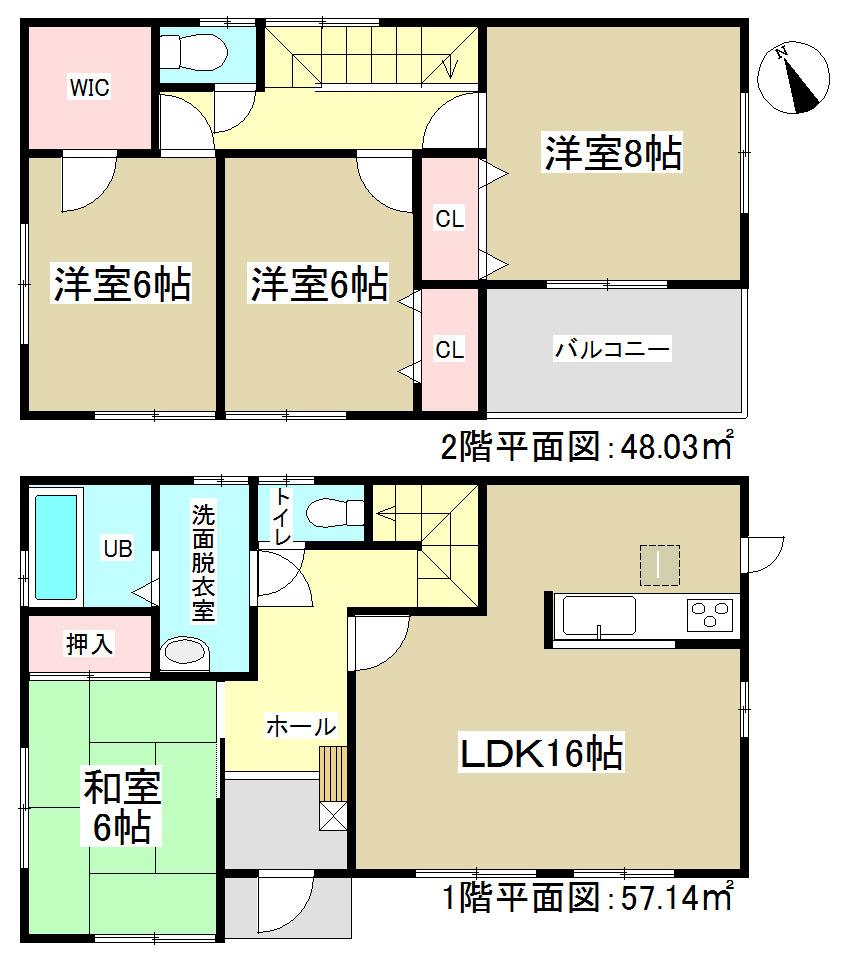 Floor plan. (4 Building), Price 31,800,000 yen, 4LDK, Land area 140.48 sq m , Building area 105.17 sq m