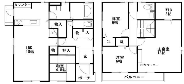 Floor plan. 36,800,000 yen, 4LDK, Land area 181.24 sq m , Building area 107.3 sq m