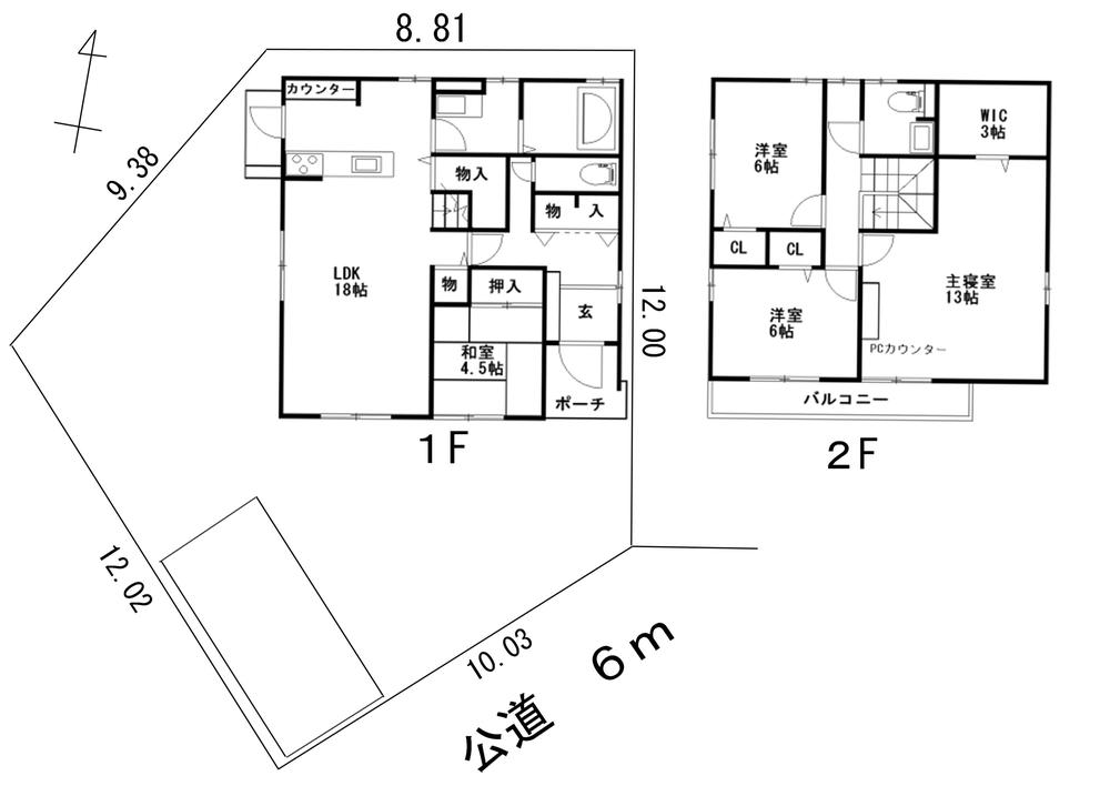 Compartment figure. 36,800,000 yen, 4LDK, Land area 181.24 sq m , Building area 107.3 sq m