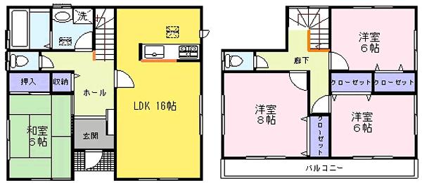 Floor plan. ((2)), Price 26,300,000 yen, 4LDK, Land area 162.57 sq m , Building area 104.35 sq m