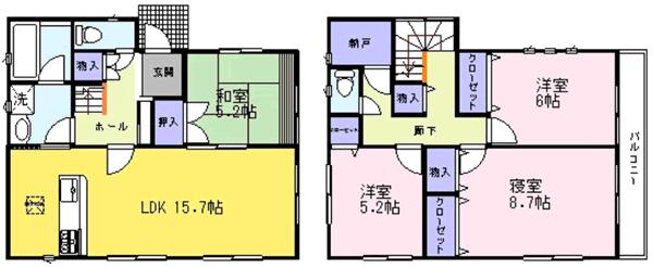 Floor plan. (4), Price 26,900,000 yen, 4LDK+S, Land area 152.96 sq m , Building area 101.24 sq m