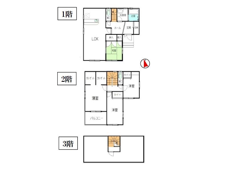 Floor plan. 30,880,000 yen, 4LDK, Land area 121.78 sq m , Building area 113.45 sq m A Building