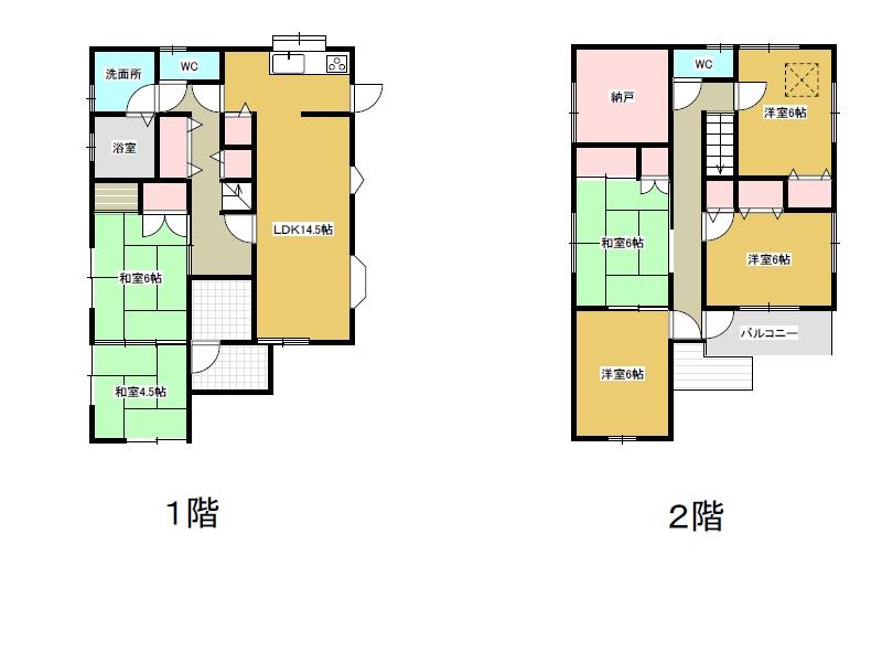 Floor plan. 24 million yen, 6DK + S (storeroom), Land area 162.61 sq m , Building area 130.83 sq m