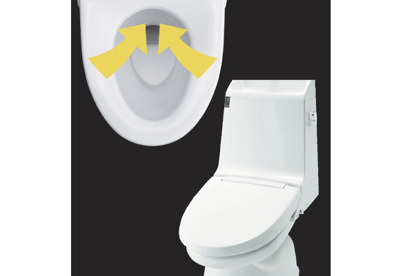 Toilet.  [Deodorization function with toilet] Start the deodorizing and seated. After use, For those who then use, It sucks the smell more powerful, You comfortable keeping the toilet space (illustration)