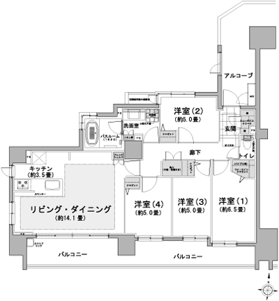 Floor: 4LDK + shoes in cloak + walk-in closet, the occupied area: 90.31 sq m, price: 35 million yen