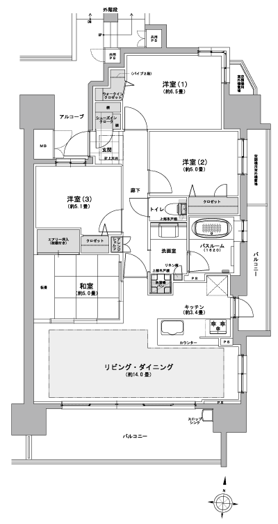 Floor: 4LDK + shoes in cloak + walk-in closet, the occupied area: 85.83 sq m, Price: 34.9 million yen