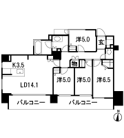 Floor: 4LDK + shoes in cloak + walk-in closet, the occupied area: 90.31 sq m, price: 35 million yen