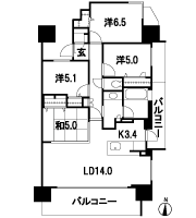 Floor: 4LDK + shoes in cloak + walk-in closet, the occupied area: 85.83 sq m, Price: 34.9 million yen