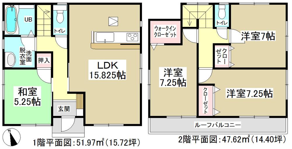 Floor plan. 28,300,000 yen, 4LDK, Land area 127.29 sq m , Building area 99.59 sq m