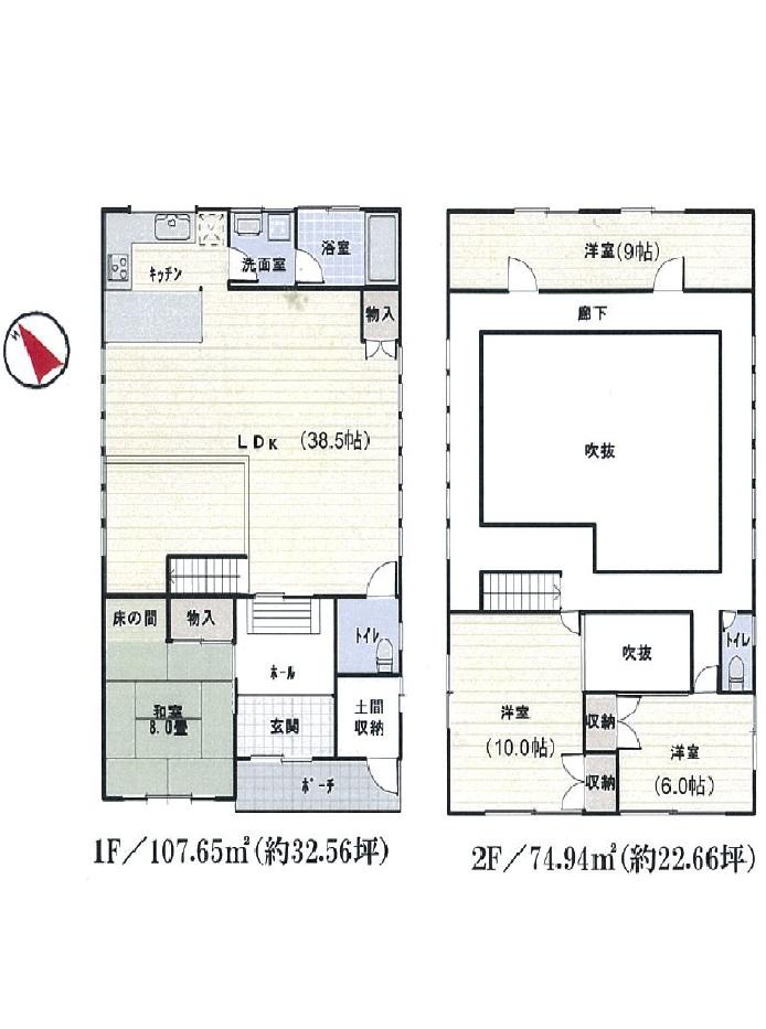 Floor plan. 28,700,000 yen, 4LDK, Land area 255.24 sq m , Building area 182.59 sq m