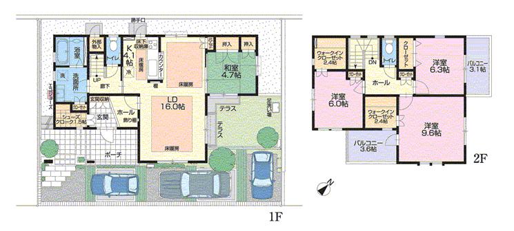 Floor plan. (Secondary sale No.1), Price 35,900,000 yen, 4LDK+3S, Land area 160.39 sq m , Building area 125.5 sq m