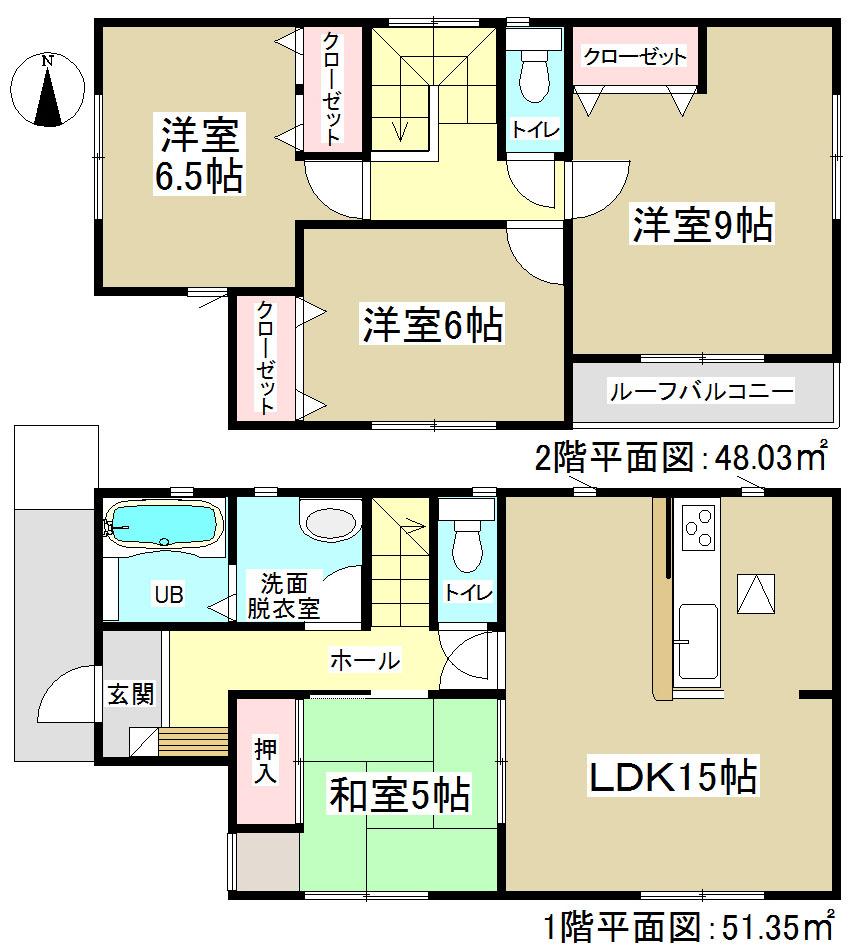 Floor plan. (1 Building), Price 26,900,000 yen, 4LDK, Land area 107.76 sq m , Building area 99.38 sq m