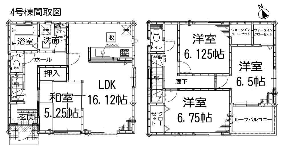 Floor plan. (4 Building), Price 29,800,000 yen, 4LDK, Land area 124.94 sq m , Building area 99.8 sq m