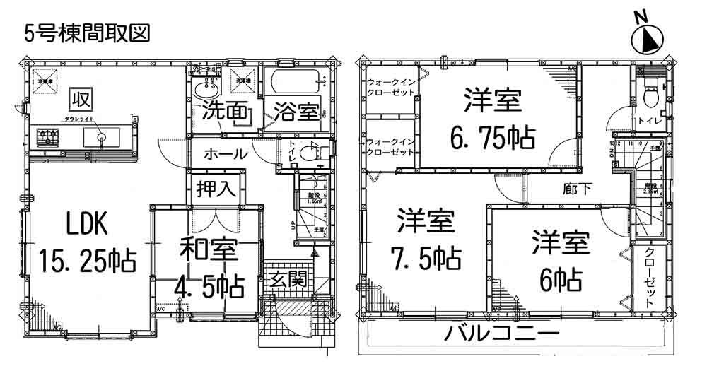 Floor plan. (5 Building), Price 28,300,000 yen, 4LDK, Land area 127.01 sq m , Building area 99.18 sq m