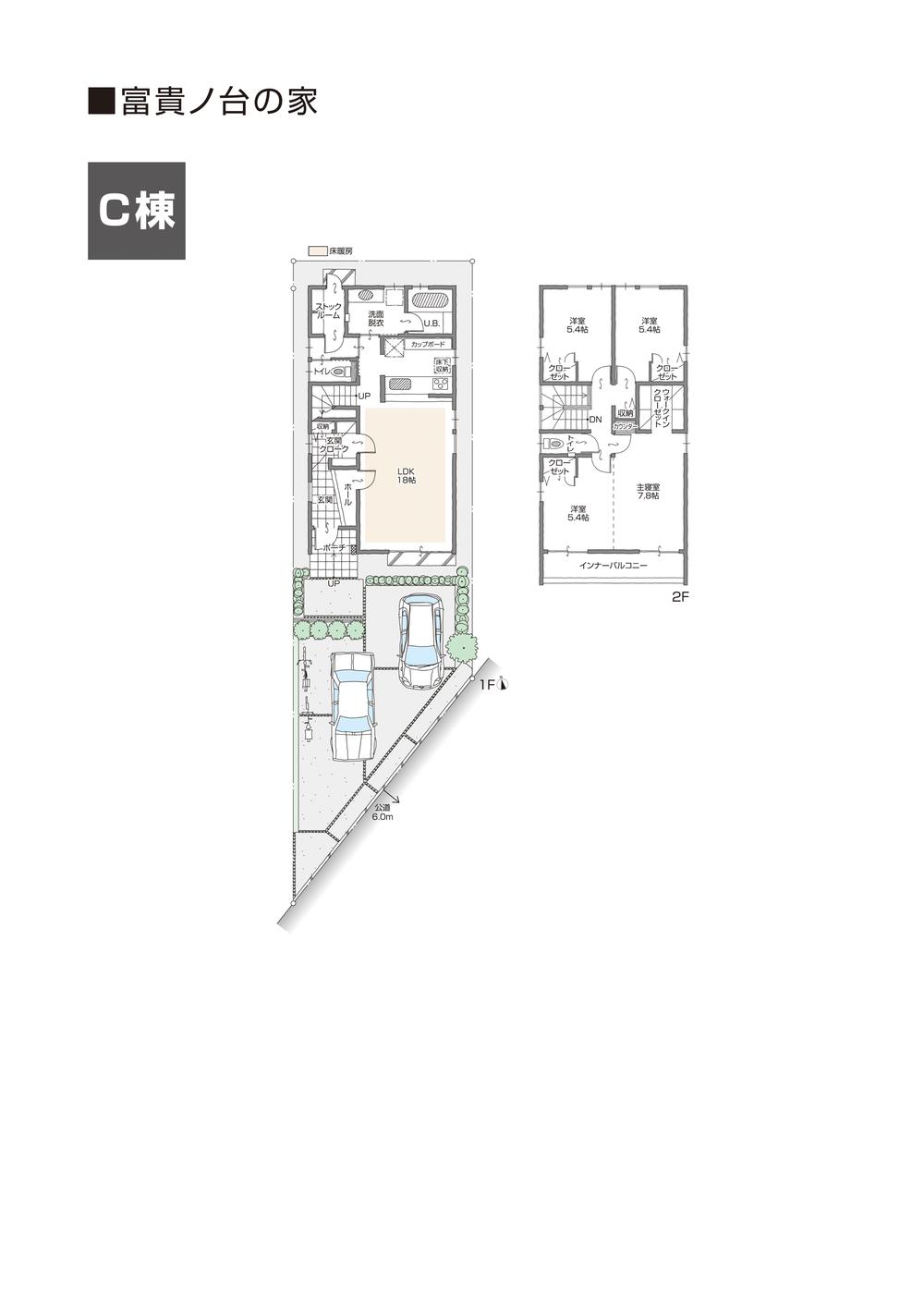 Floor plan. (C Building), Price 35,900,000 yen, 4LDK+S, Land area 135.88 sq m , Building area 107.66 sq m