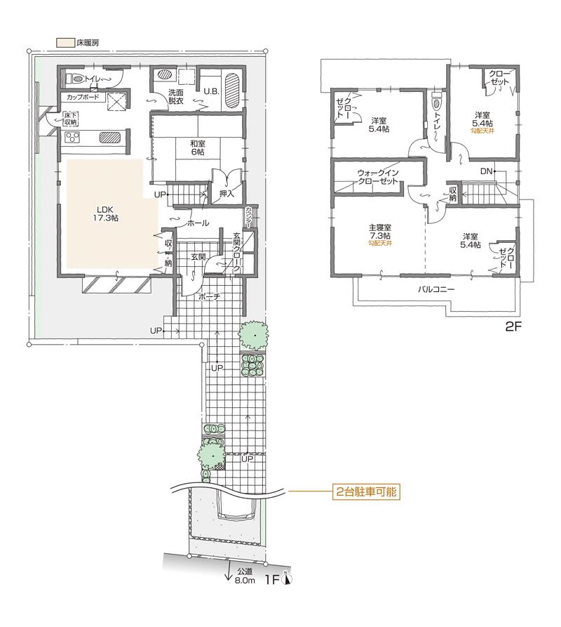 Floor plan. (F Building), Price 33,800,000 yen, 5LDK+2S, Land area 171.41 sq m , Building area 116.36 sq m