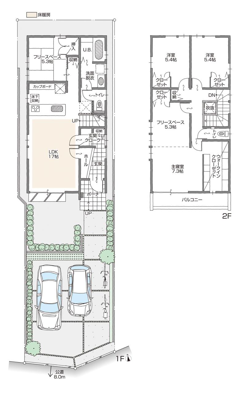 Floor plan. (D Building), Price 37,800,000 yen, 3LDK+3S, Land area 158.62 sq m , Building area 116.77 sq m